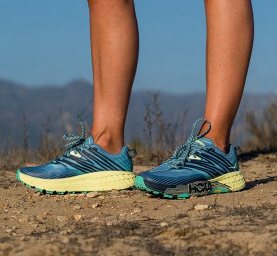 Hoka One One Womens Trail Shoes - Speedgoat 4 - Blue - HWBD49362